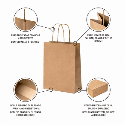 Bolsa de papel anónima asa rizada