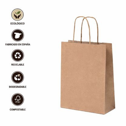 Bolsa de papel anónima asa rizada