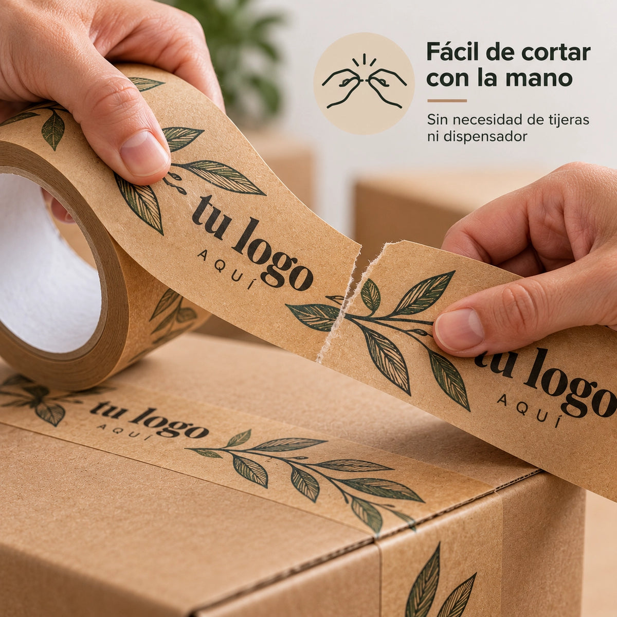 Cinta kraft personalizada con tu logo