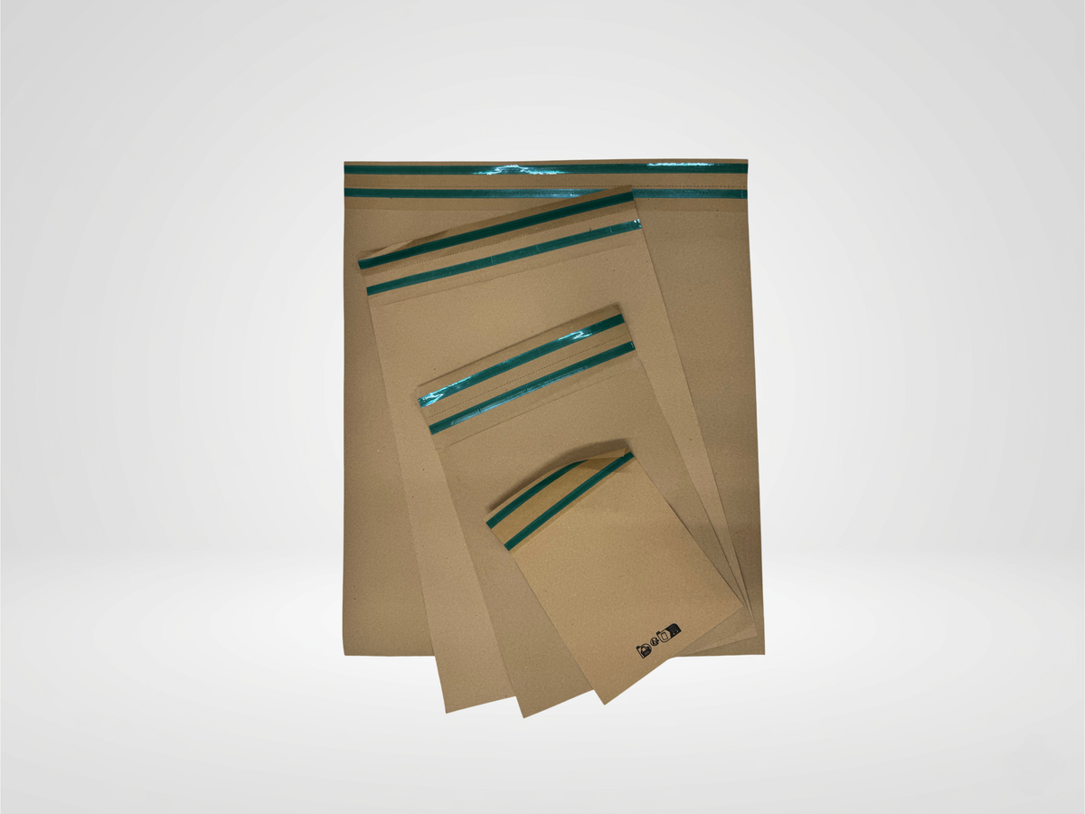 Sobre papel personalizado marrón dos tiras adhesivas para envío